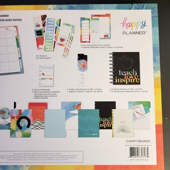 Happy Planner 12-Month Planner Box Kit-Teach Love Inspire Aug 2022 - Jul 2023 - Picture 6 of 6